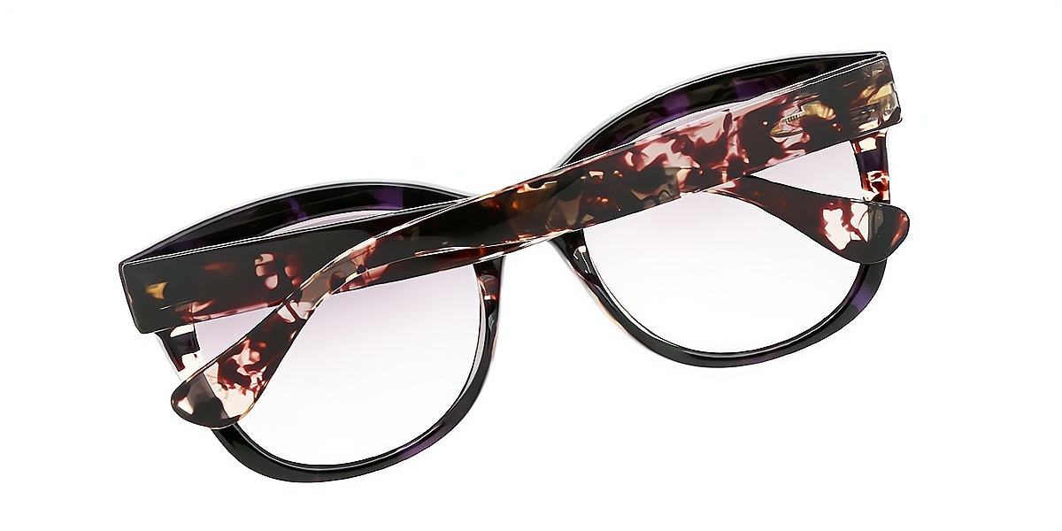 Purple Butterfly Unique Oversized Plastic Eyeglasses