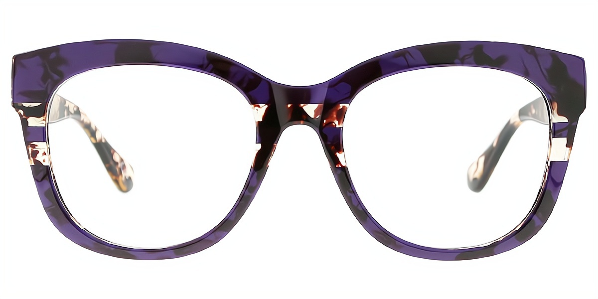 Purple Butterfly Unique Oversized Plastic Eyeglasses