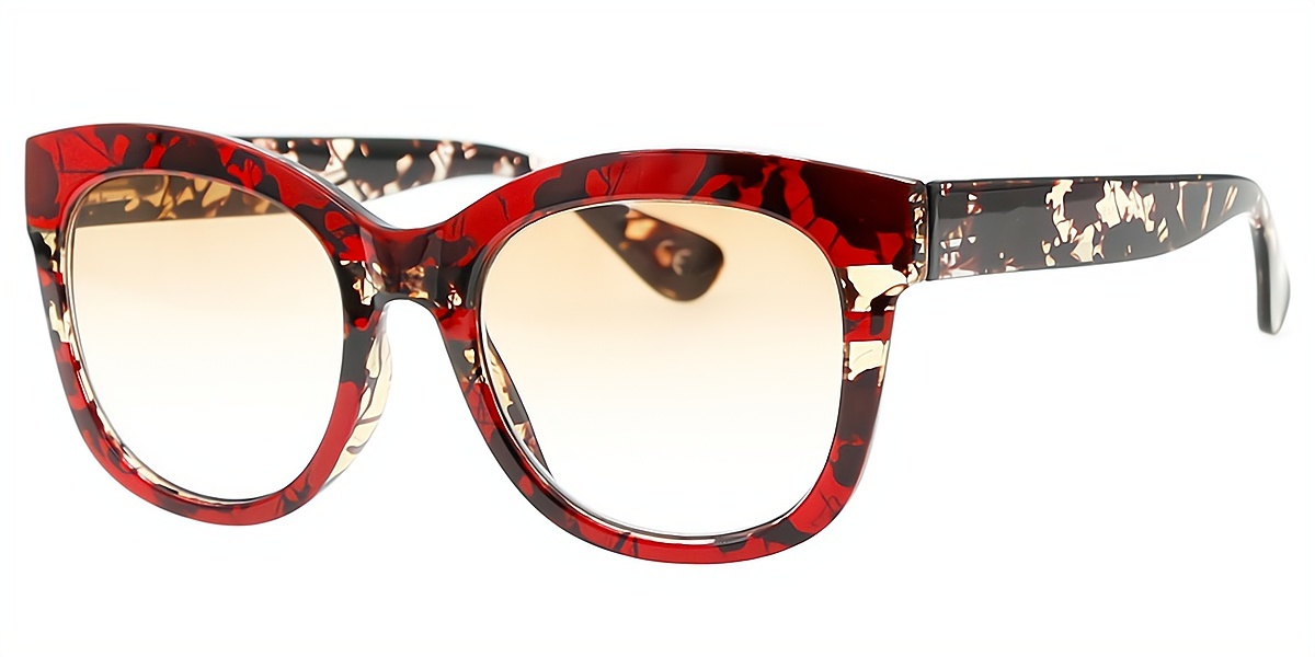 Red Butterfly Unique Oversized Plastic Eyeglasses