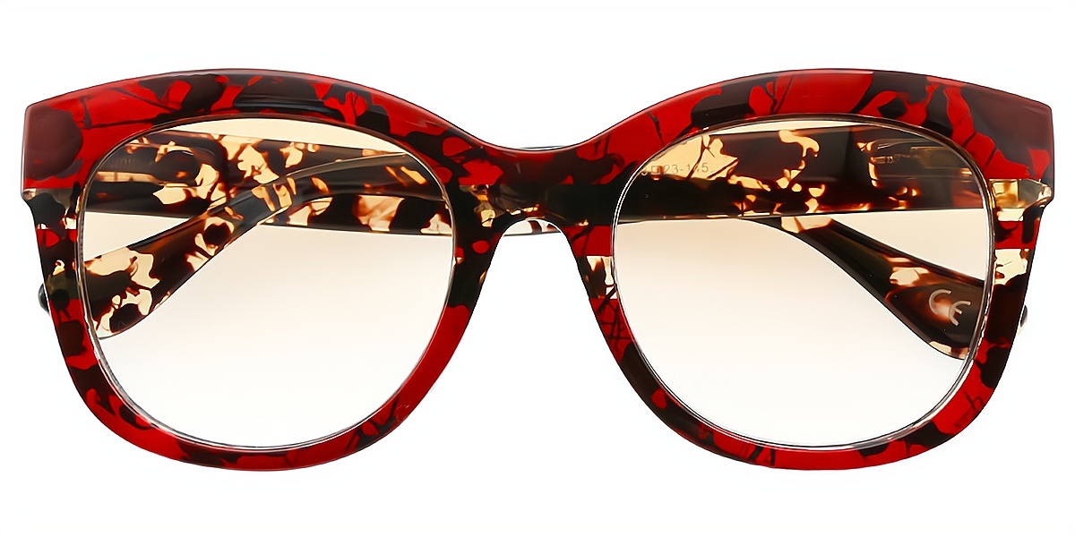 Red Butterfly Unique Oversized Plastic Eyeglasses