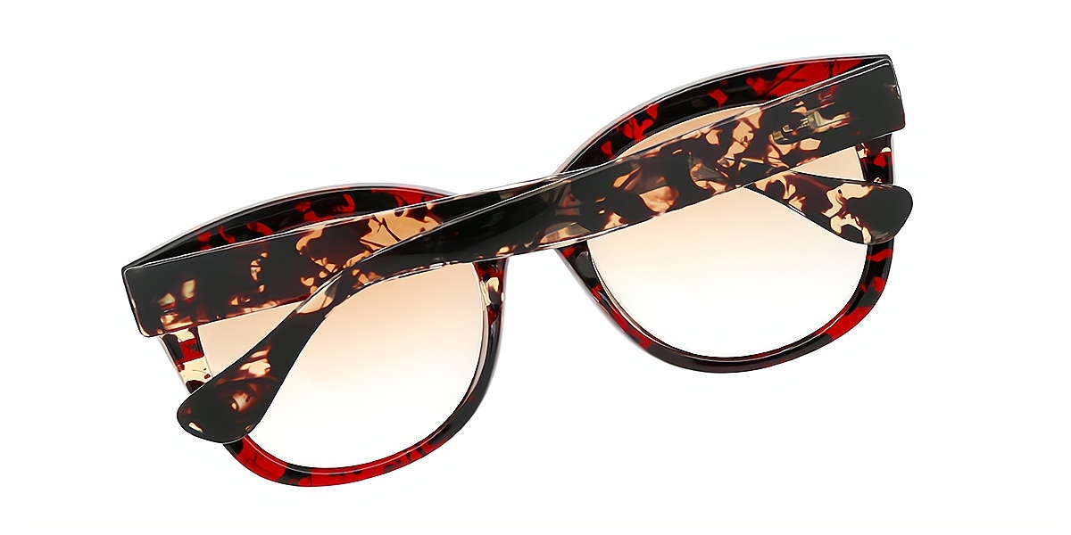 Red Butterfly Unique Oversized Plastic Eyeglasses