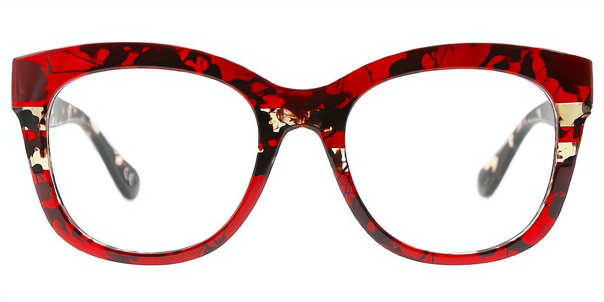 Red Butterfly Unique Oversized Plastic Eyeglasses
