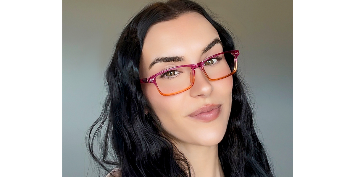 Purple Rectangle Elegant Horn Plastic Eyeglasses
