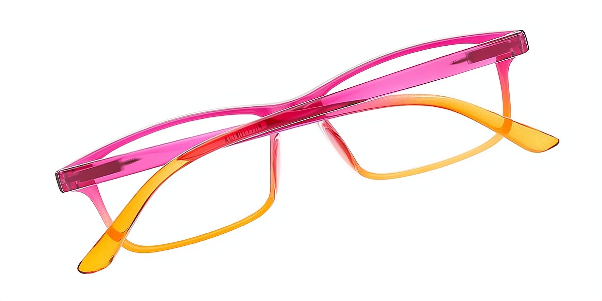 Purple Rectangle Elegant Horn Plastic Eyeglasses