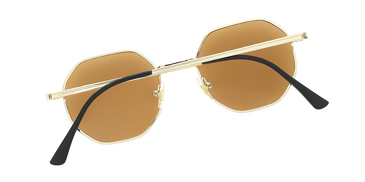 Golden Geometric Classic Metal Eyeglasses