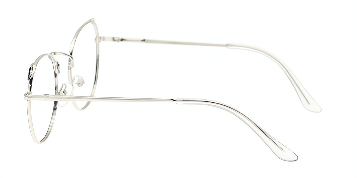 Black Oval Simple Metal Eyeglasses