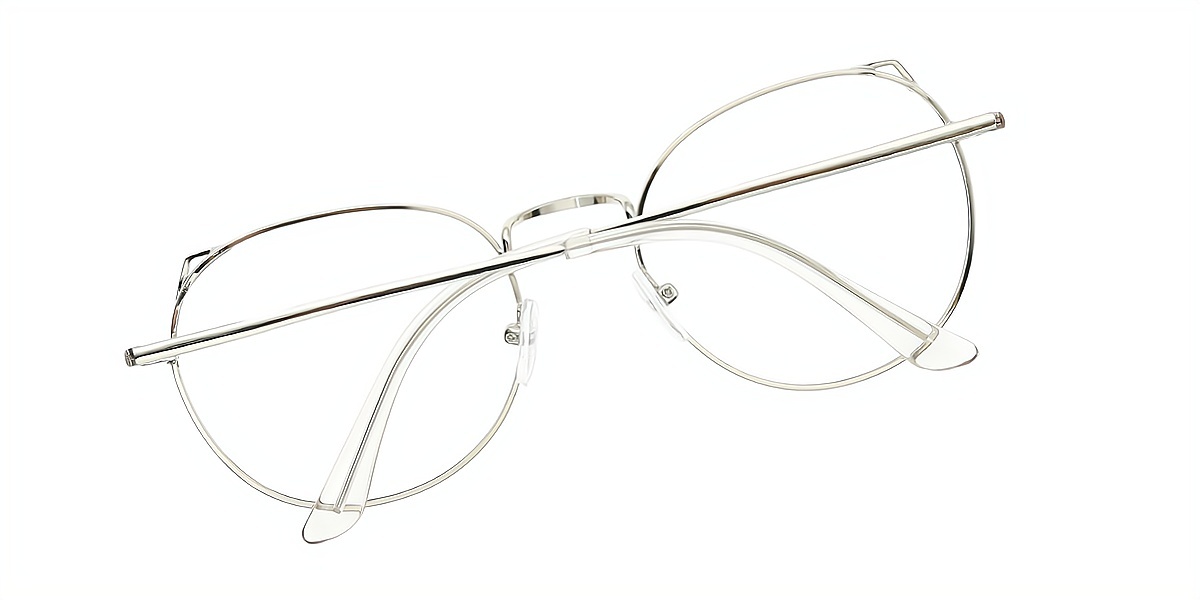 Black Oval Simple Metal Eyeglasses