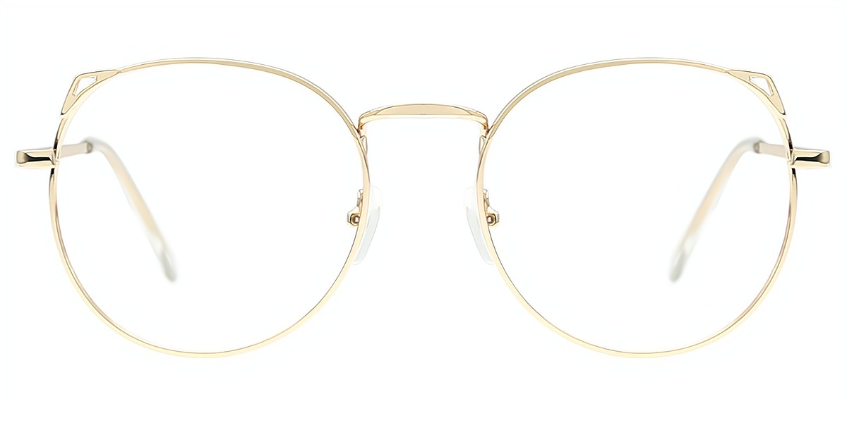 Golden Oval Simple Metal Eyeglasses