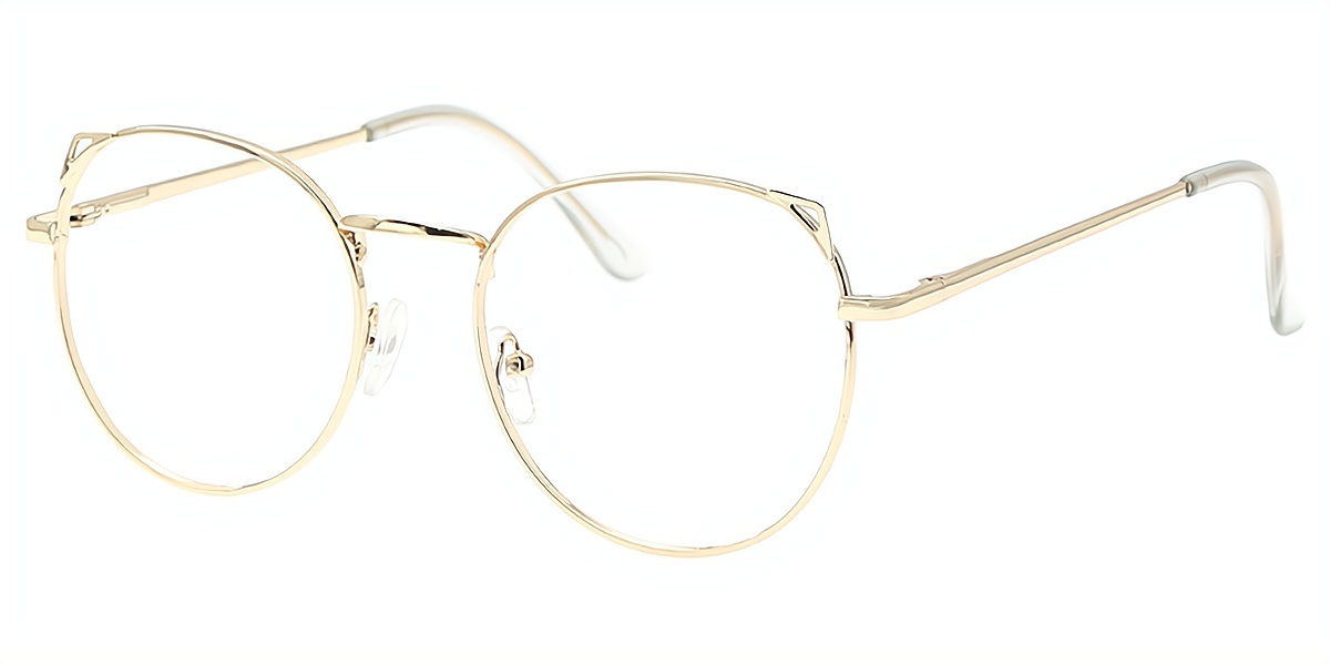 Golden Oval Simple Metal Eyeglasses