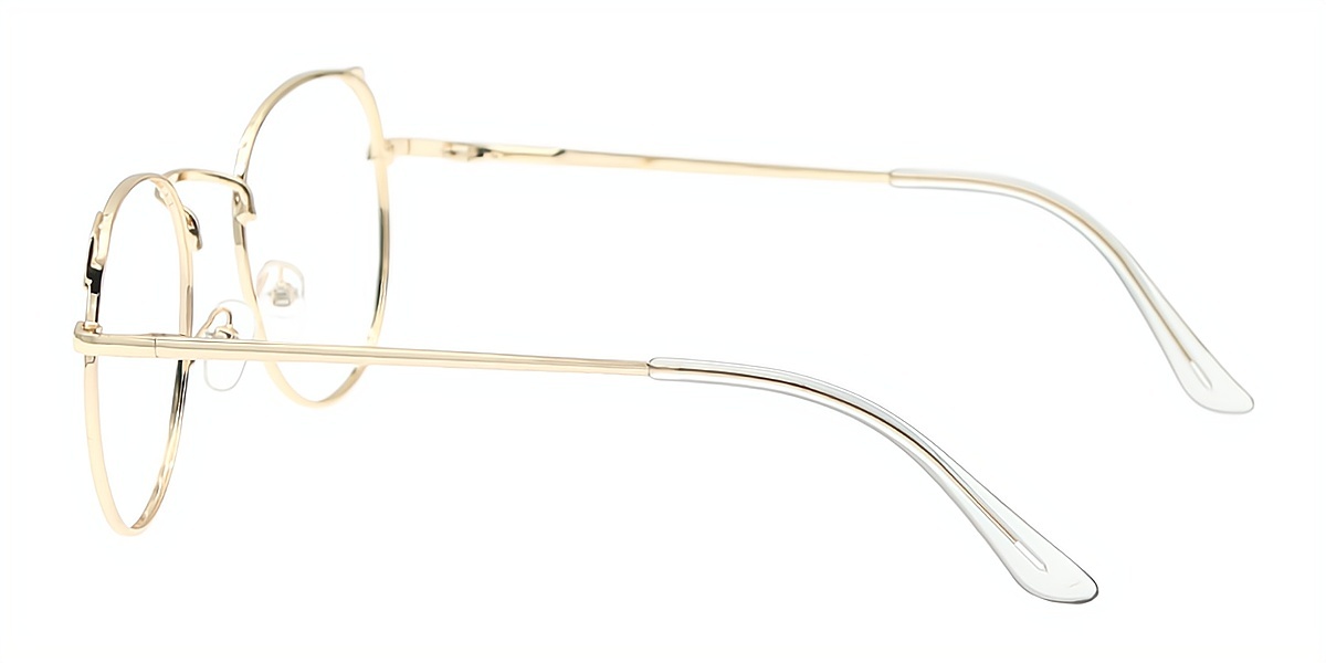 Golden Oval Simple Metal Eyeglasses