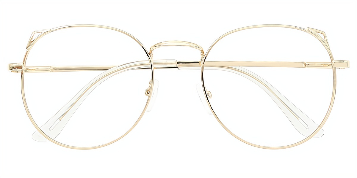 Golden Oval Simple Metal Eyeglasses