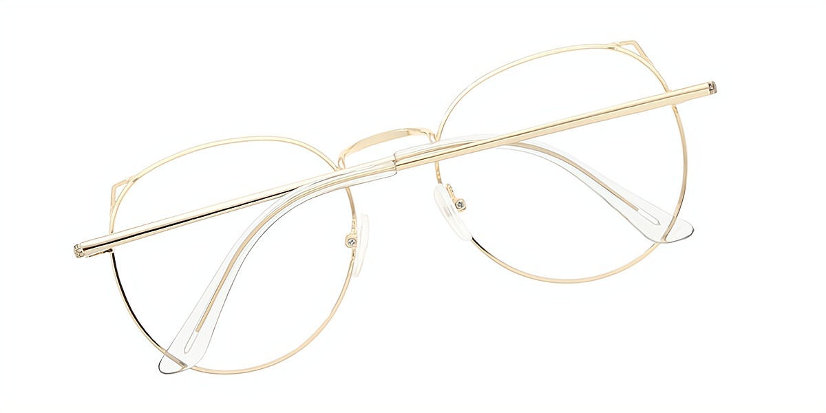 Golden Oval Simple Metal Eyeglasses