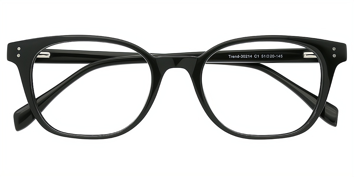 Black Rectangle Classic Acetate Eyeglasses