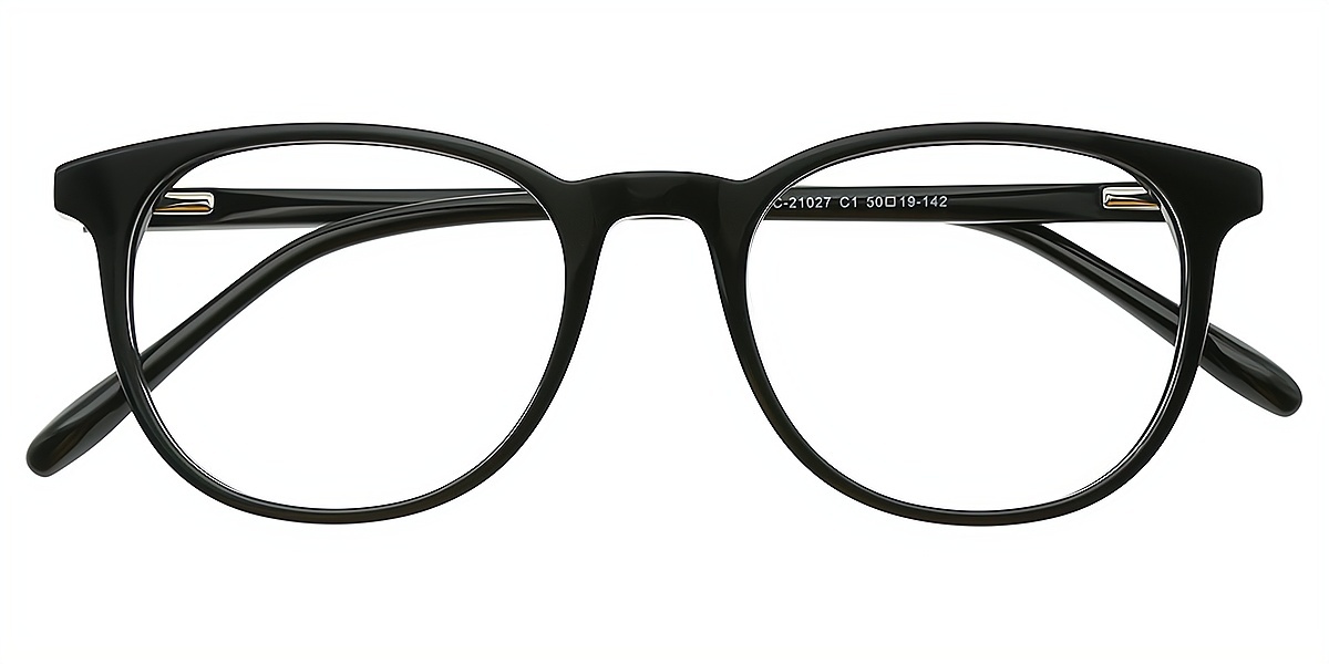 Black Oval Elegant Acetate Eyeglasses