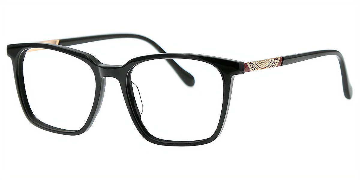 Black Horn Simple Acetate Eyeglasses