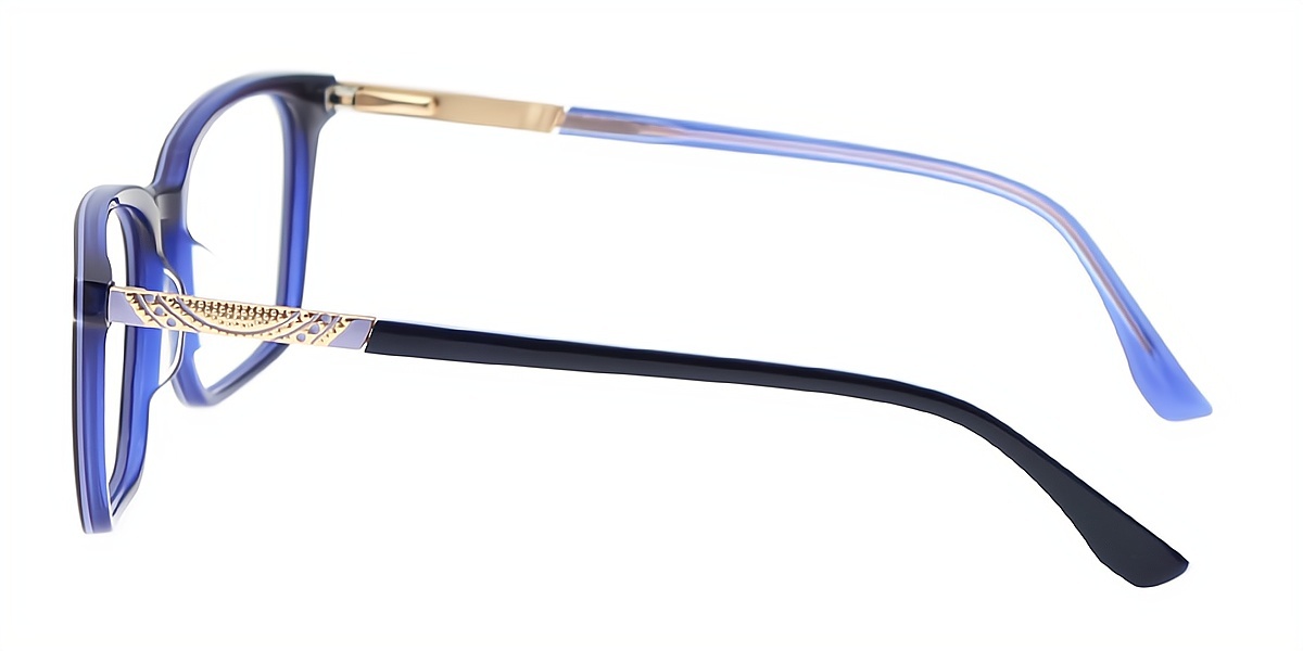 Blue Rectangle Simple Acetate Eyeglasses