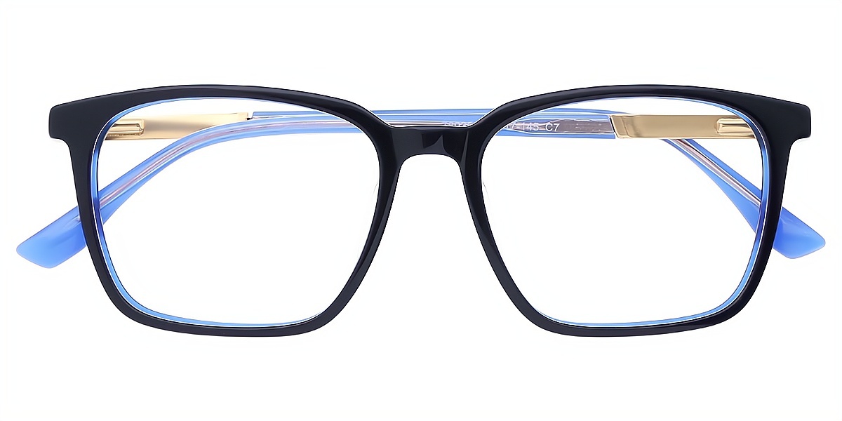 Blue Rectangle Simple Acetate Eyeglasses