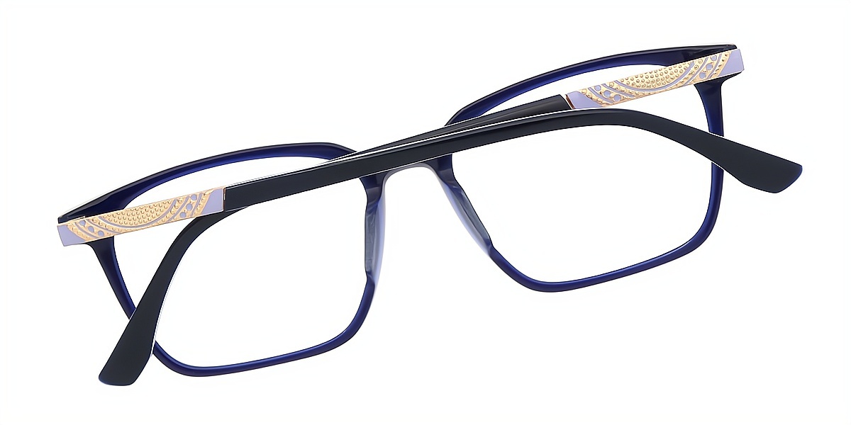 Blue Rectangle Simple Acetate Eyeglasses