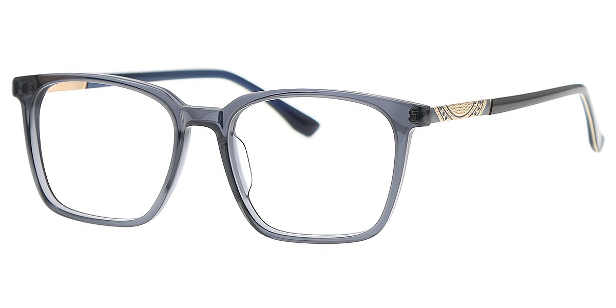 Gray Rectangle Simple Acetate Eyeglasses