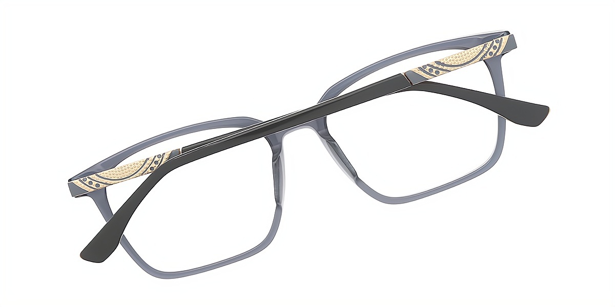 Gray Rectangle Simple Acetate Eyeglasses