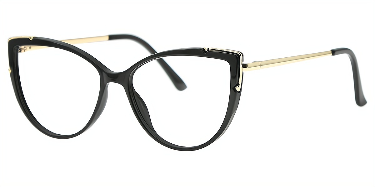 Black Cat Eye Detailed TR90 Eyeglasses