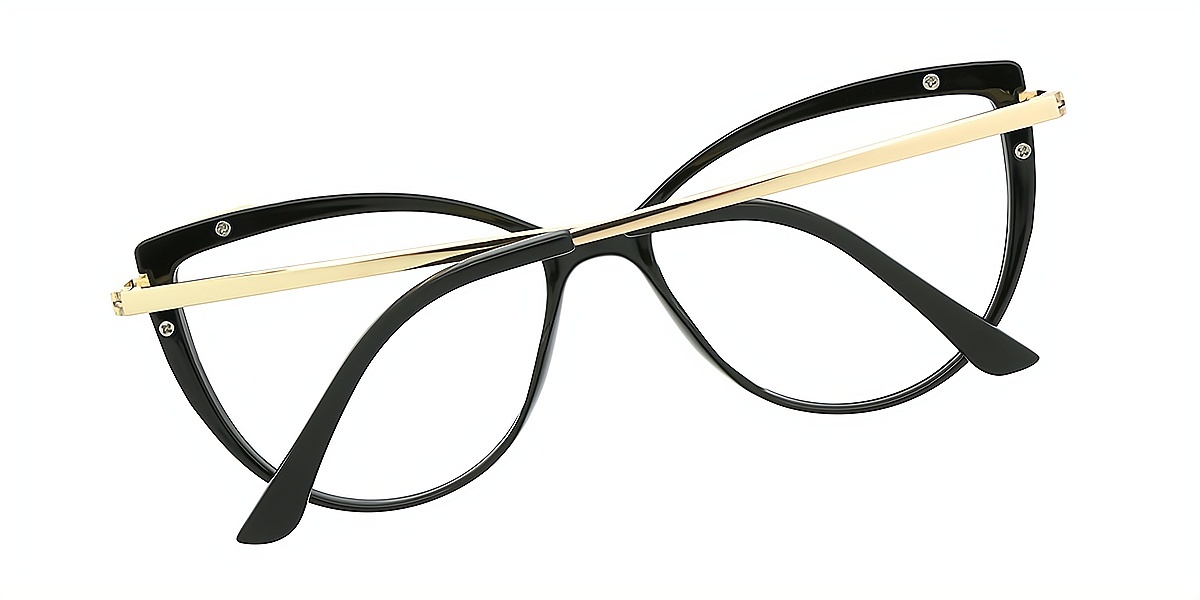 Black Cat Eye Detailed TR90 Eyeglasses