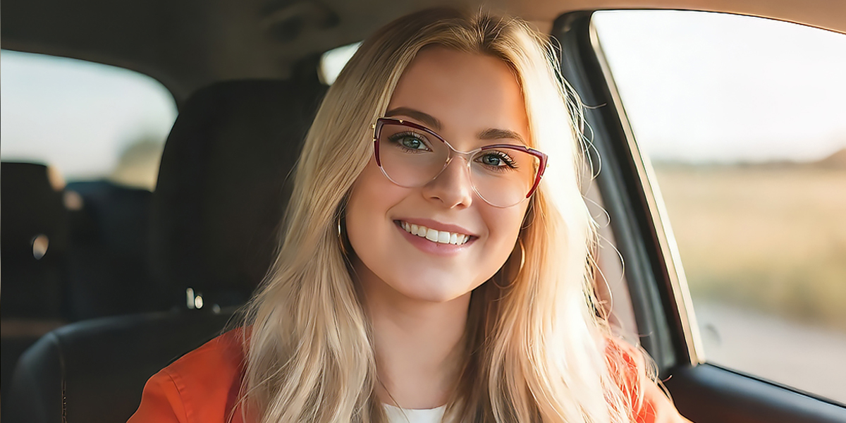 Red Cat Eye Detailed TR90 Eyeglasses