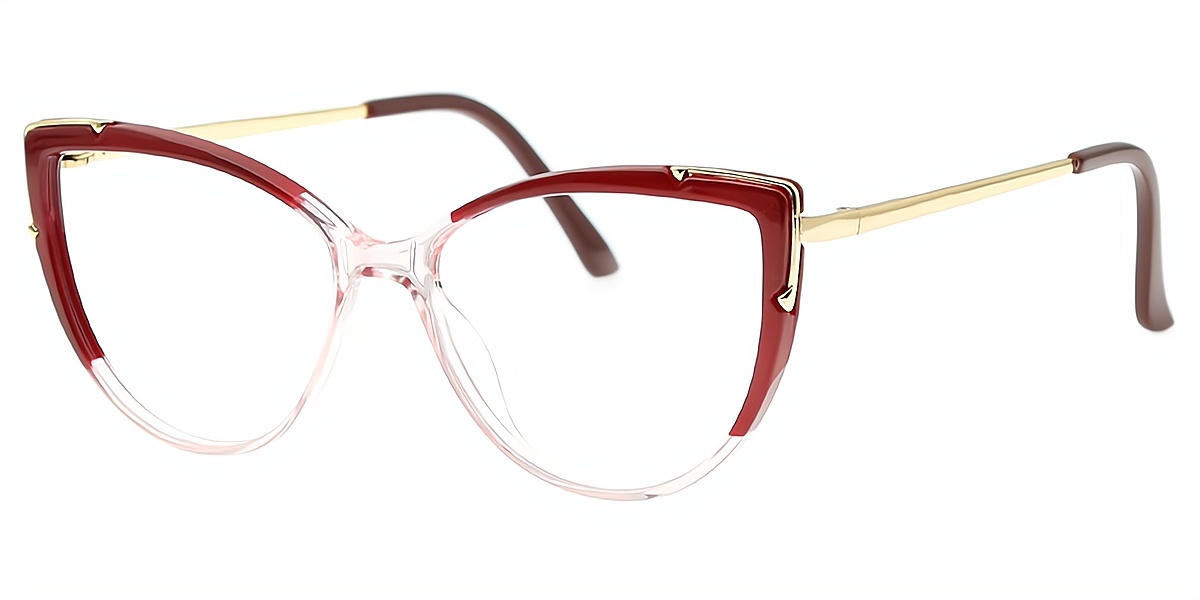 Red Cat Eye Detailed TR90 Eyeglasses