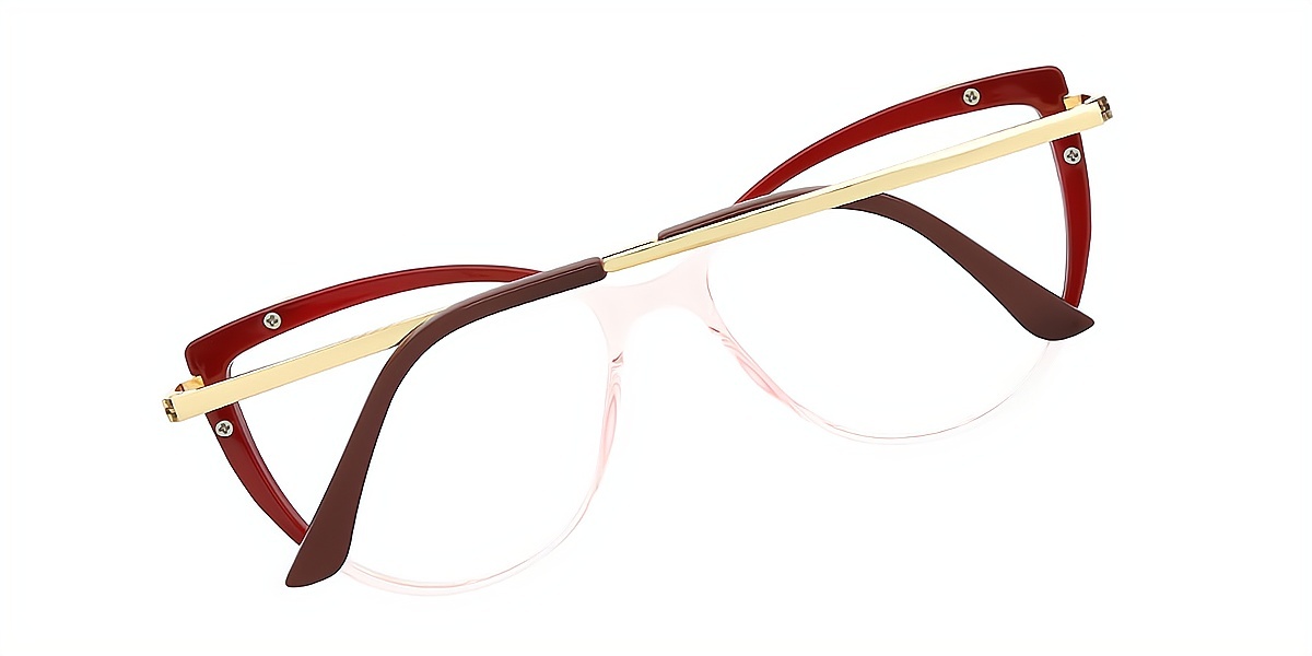 Red Cat Eye Detailed TR90 Eyeglasses