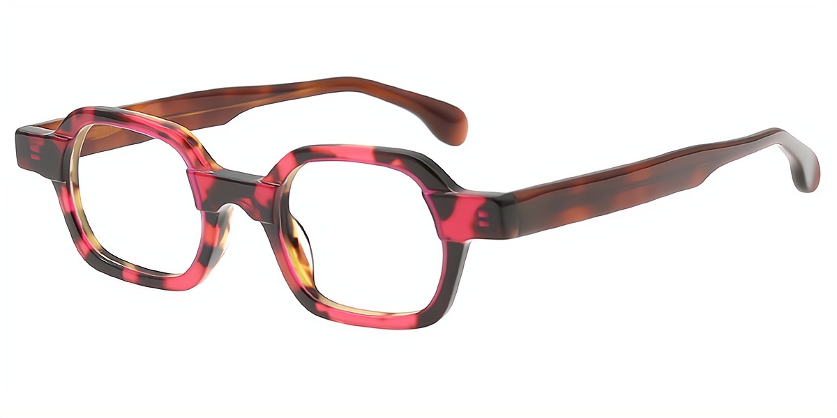 Purple Rectangle Retro Acetate Eyeglasses