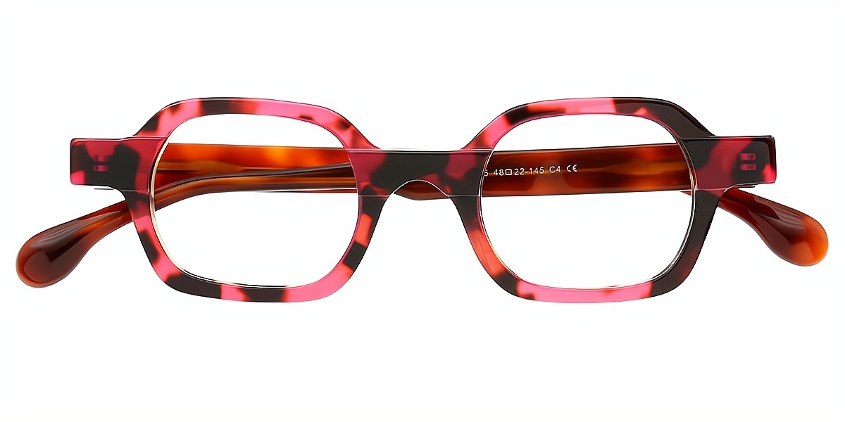 Purple Rectangle Retro Acetate Eyeglasses