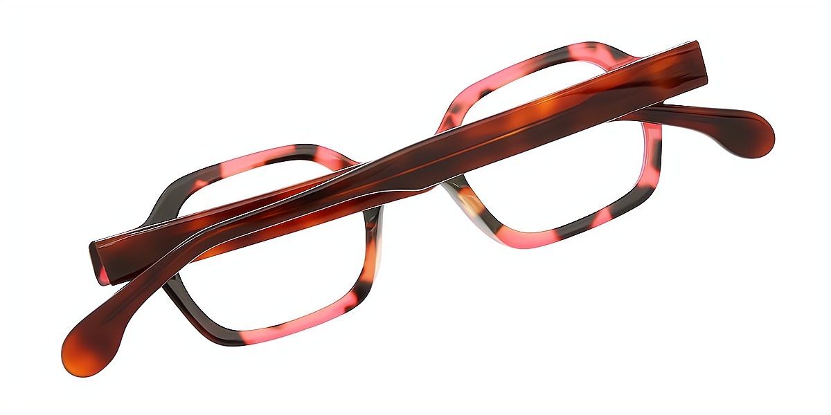 Purple Rectangle Retro Acetate Eyeglasses