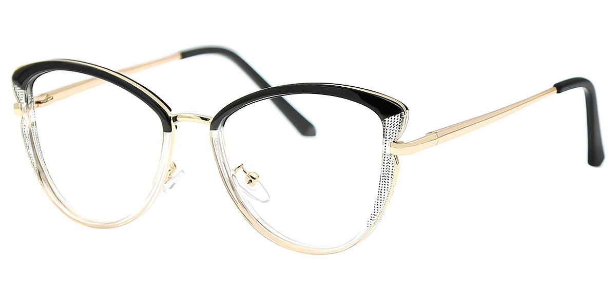 Mix Cat Eye Elegant Mixed Materials Eyeglasses