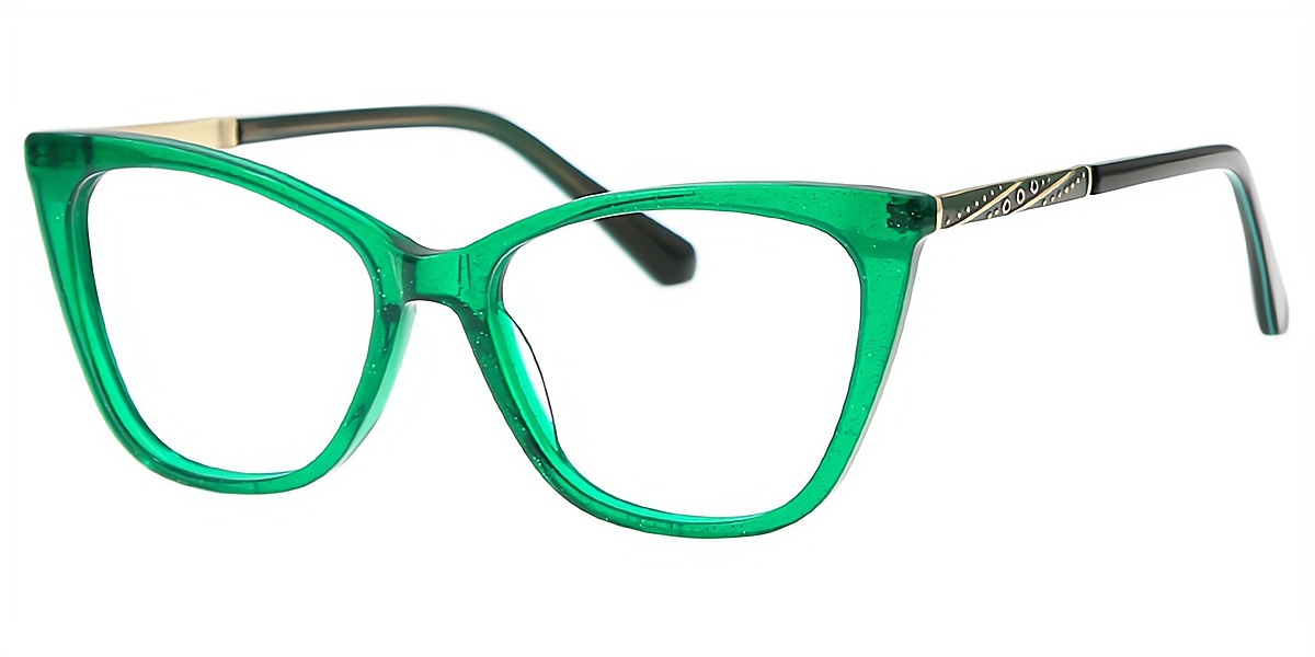 Green Cat Eye Classic Acetate Eyeglasses