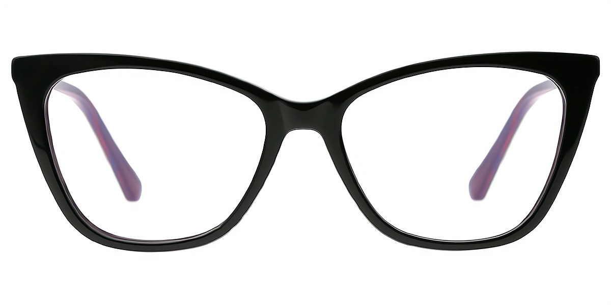 Black Purple Cat Eye Classic Acetate Eyeglasses