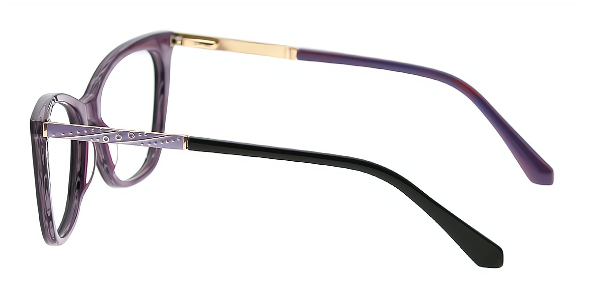 Black Purple Cat Eye Classic Acetate Eyeglasses