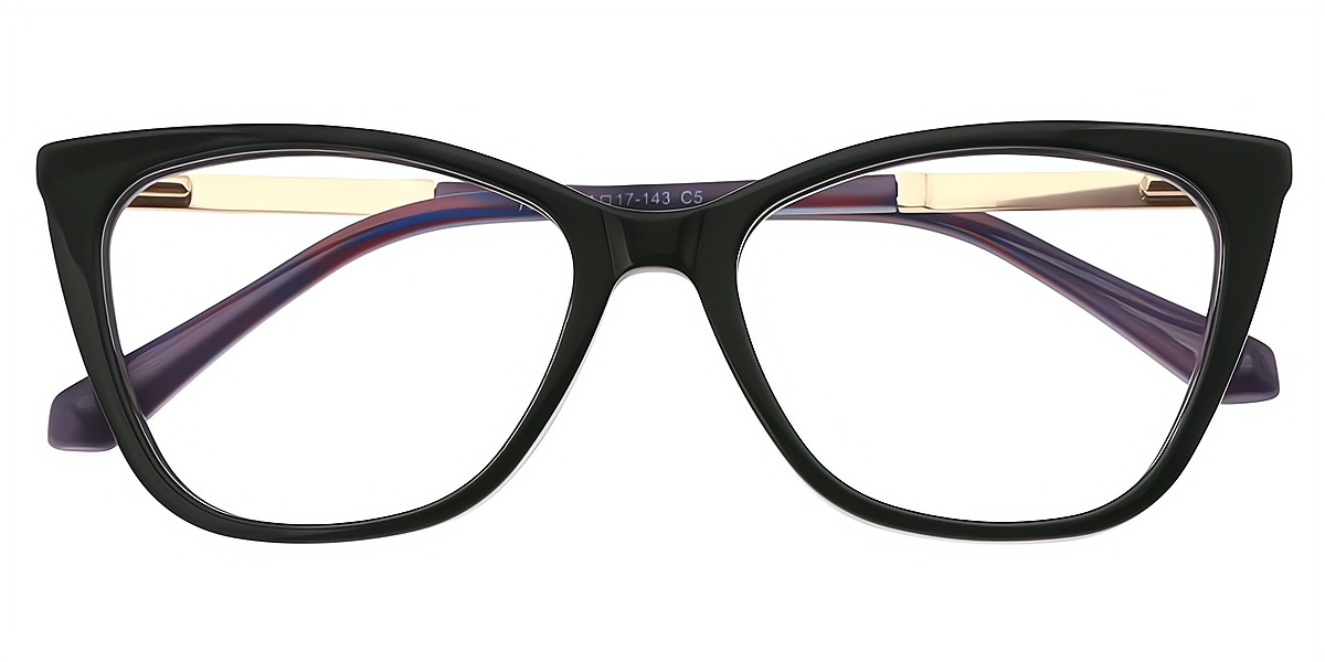 Black Purple Cat Eye Classic Acetate Eyeglasses