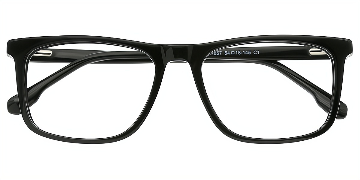 Black Rectangle Chic Acetate Eyeglasses