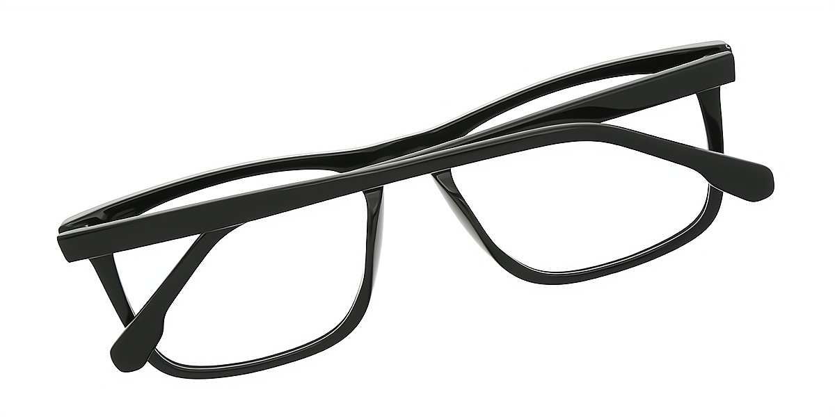 Black Rectangle Chic Acetate Eyeglasses