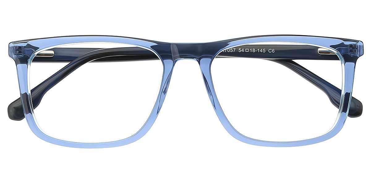 Blue Rectangle Chic Acetate Eyeglasses