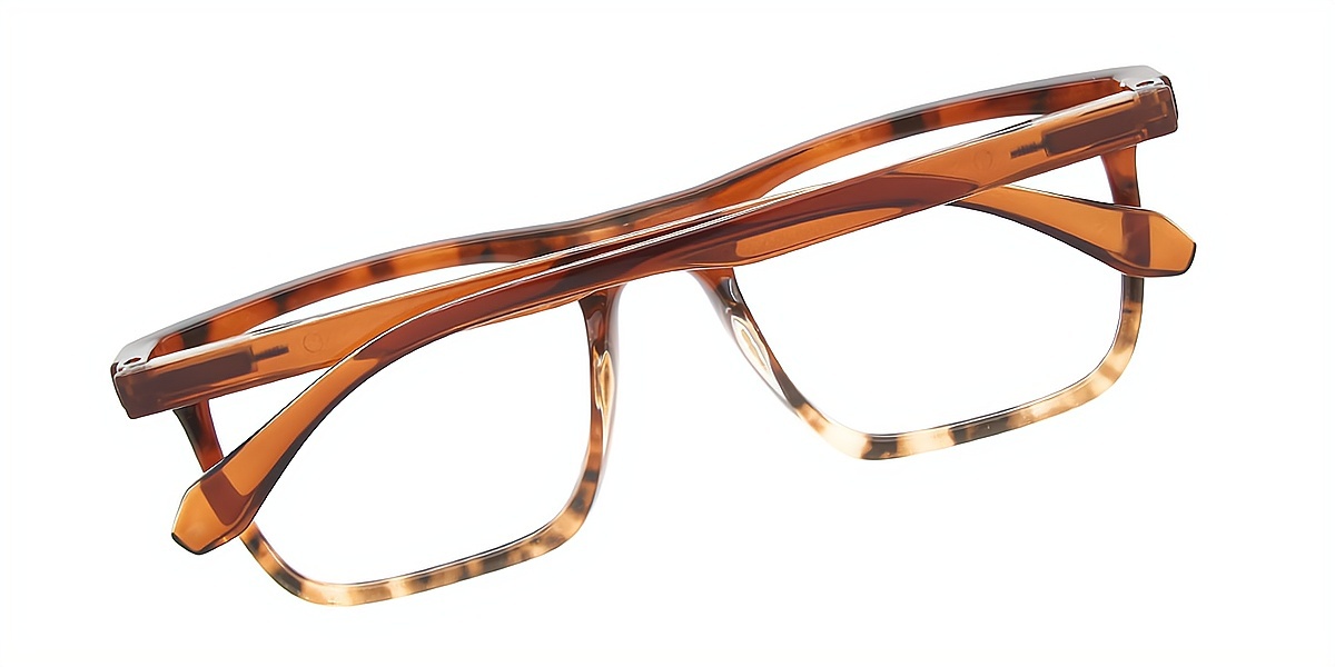 Brown Rectangle Chic Acetate Eyeglasses