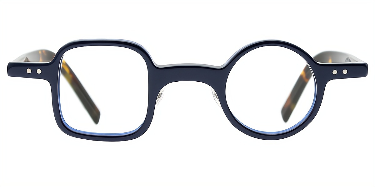 Blue Geometric Chic Acetate Eyeglasses