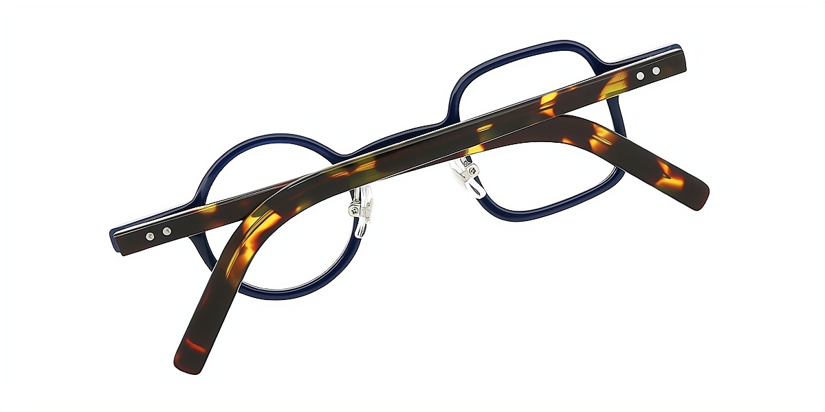 Blue Geometric Chic Acetate Eyeglasses