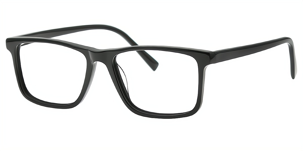 Black Rectangle Classic Acetate Eyeglasses