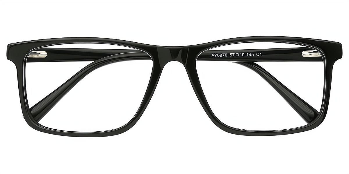 Black Rectangle Classic Acetate Eyeglasses