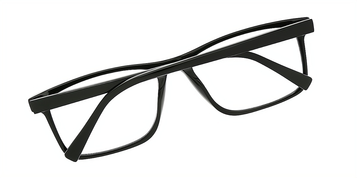 Black Rectangle Classic Acetate Eyeglasses