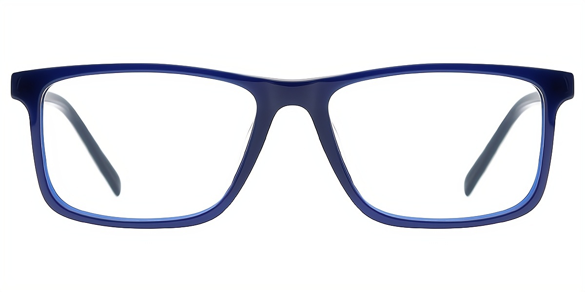 Blue Rectangle Classic Acetate Eyeglasses