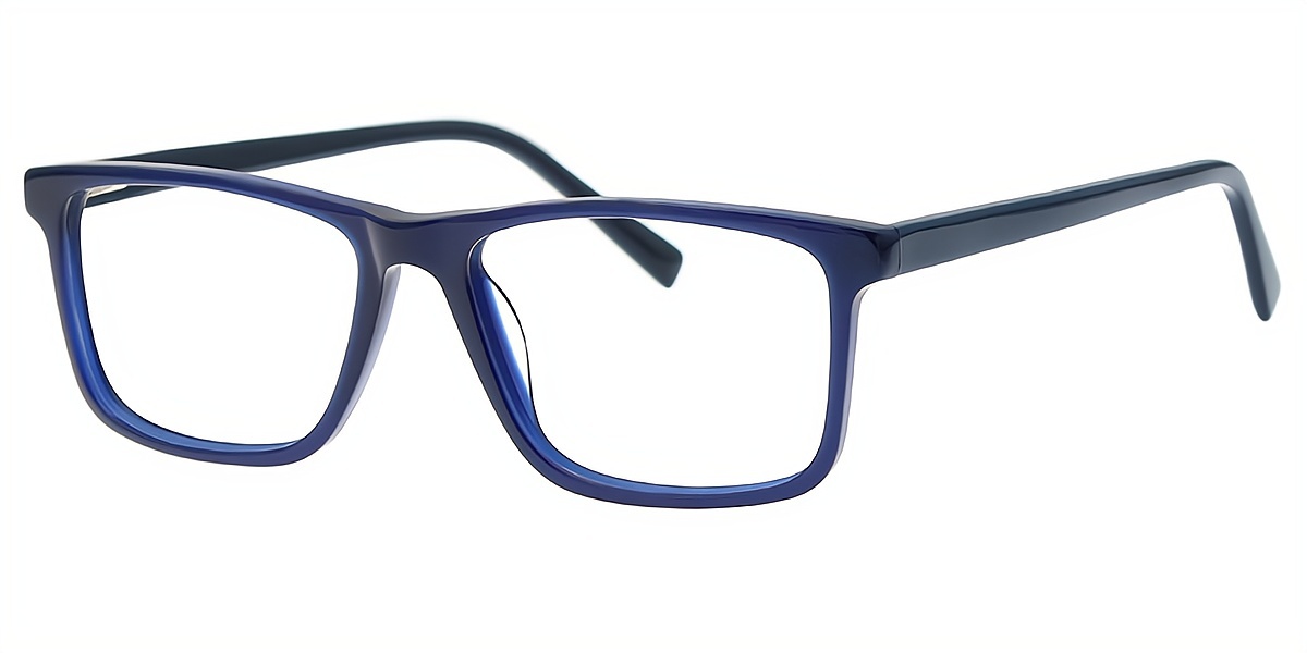 Blue Rectangle Classic Acetate Eyeglasses