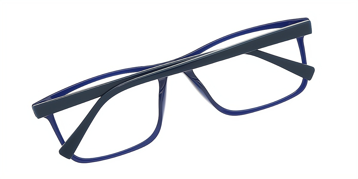 Blue Rectangle Classic Acetate Eyeglasses