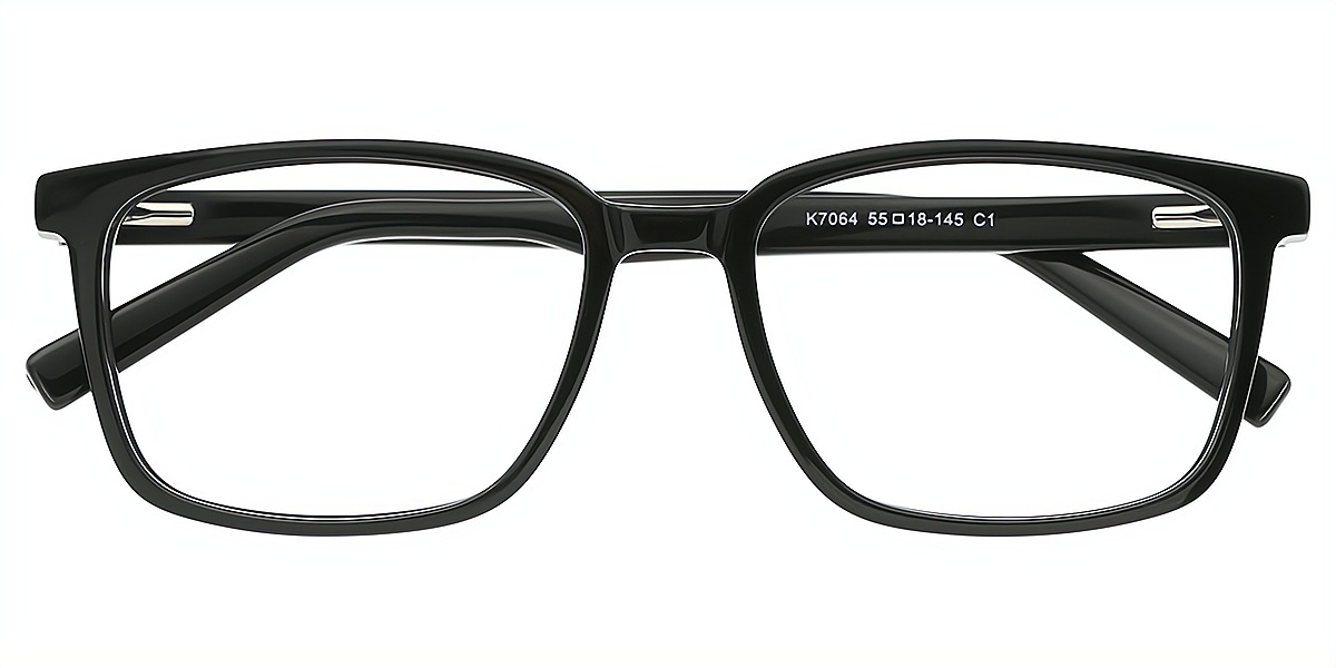 Black Rectangle Classic Acetate Eyeglasses